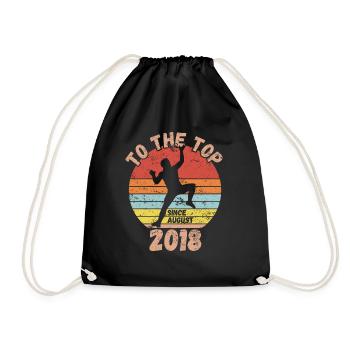 Birthday Climbing Bouldering since August 2018 - Drawstring Bag - black - Front