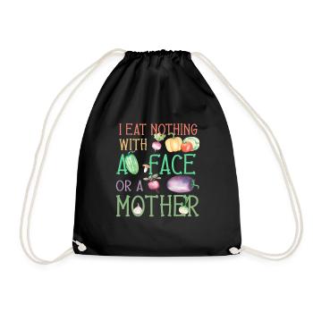 Vegan Vegan Veganism Animal Welfare Veggie Saying - Drawstring Bag - black - Front