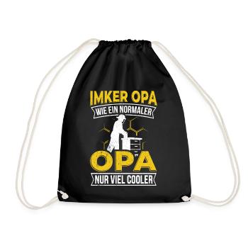 Bienen Imker Opa, wie ein normaler Opa nur viel co - Turnbeutel - Schwarz - Vorne