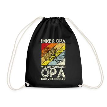 Bienen Imker Opa, wie ein normaler Opa nur viel co - Turnbeutel - Schwarz - Vorne