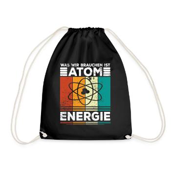 Atomenergie Kernenergie Kernkraft Atomkraftwerke - Turnbeutel - Schwarz - Vorne