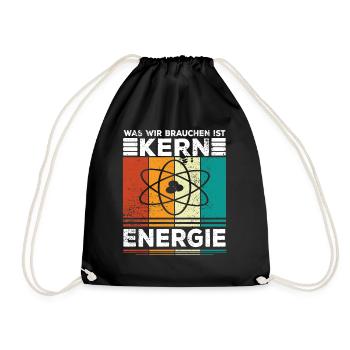 Atomenergie Kernkraft Kernenergie Atomkraftwerke - Turnbeutel - Schwarz - Vorne