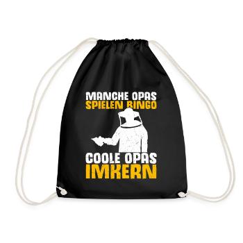 Manche Opas spielen Bingo coole Opas imkern Imker - Turnbeutel - Schwarz - Vorne