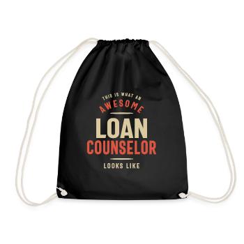 Funny Awesome Loan Counselor Job Occupation - Drawstring Bag - black - Front