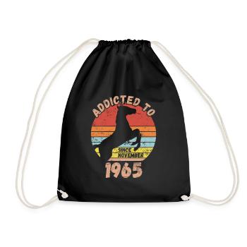 Geburtstag Pferde Reiten November 1965 - Turnbeutel - Schwarz - Vorne