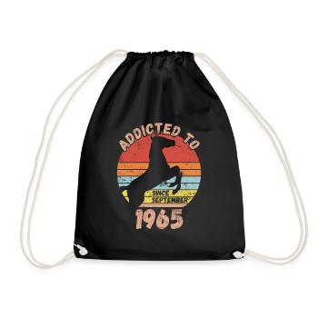 Geburtstag Pferde Reiten September 1965 - Turnbeutel - Schwarz - Vorne