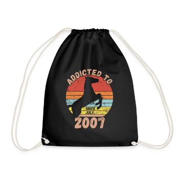 Geburtstag Pferde Reiten Juli 2007 - Turnbeutel - Schwarz - Vorne