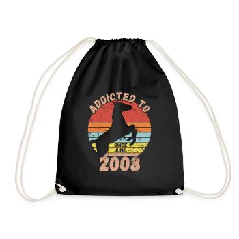 Birthday Horse Riding June 2008 - Drawstring Bag - black - Front