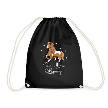 Pferdeliebhaber - Paint Horse Mommy - Turnbeutel - Schwarz - Vorne
