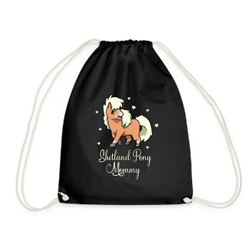 Pferdeliebhaber - Shetland Pony Mommy - Turnbeutel - Schwarz - Vorne