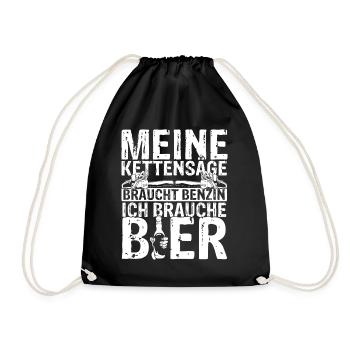 Meine Kettensäge braucht Benzin ich brauche Bier G - Turnbeutel - Schwarz - Vorne
