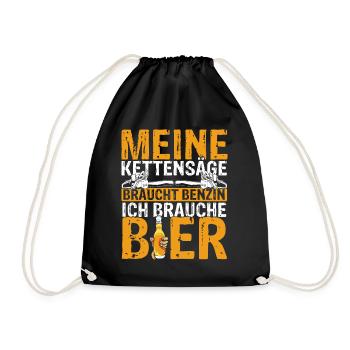 Meine Kettensäge braucht Benzin ich brauche Bier K - Turnbeutel - Schwarz - Vorne