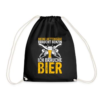 Meine Kettensäge braucht Benzin ich brauche Bier M - Turnbeutel - Schwarz - Vorne