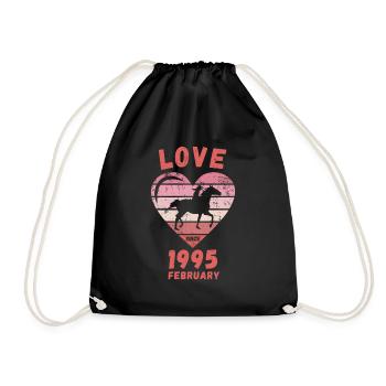 Love Horse Riding Birthday Février 1995 - Sac de sport léger - noir - Devant
