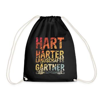 Hart Härter Landschaftsgärtner Gartenarbeit Gesche - Turnbeutel - Schwarz - Vorne