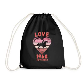 Amour équitation anniversaire Septembre 1968 - Sac de sport léger - noir - Devant
