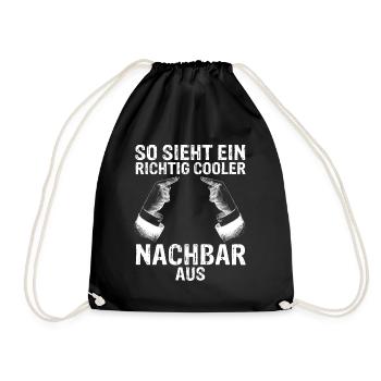 Nachbar Geschenk Bester Cooler Nachbar der Welt Sp - Turnbeutel - Schwarz - Vorne