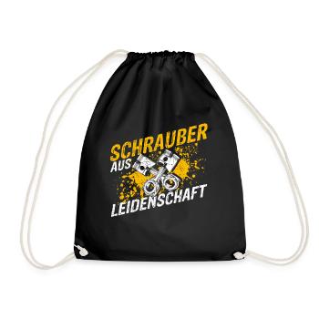 Garage Auto Tuning Leidenschaft für Schrauben Mech - Turnbeutel - Schwarz - Vorne