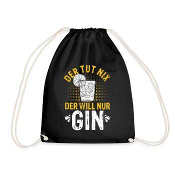 Gin Ginsprüche Cocktail Geschenk für Gin Liebhaber - Turnbeutel - Schwarz - Vorne
