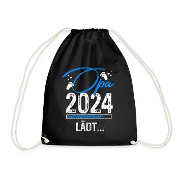 Opa 2024 Lädt Opa To Be Countdown Schwangerschaft - Turnbeutel - Schwarz - Vorne
