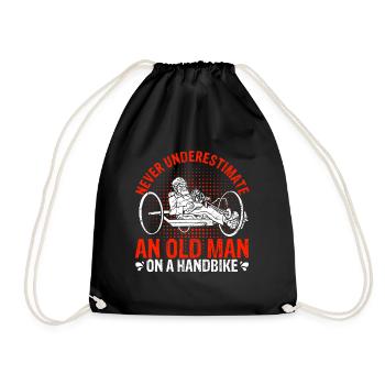 Never Underestimate An Old Man On A Handbike - Han - Turnbeutel - Schwarz - Vorne