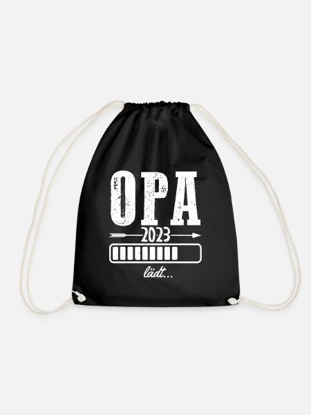 Opa 2023 Lädt Baby Familie Countdown Schwangerscha - Turnbeutel - Schwarz