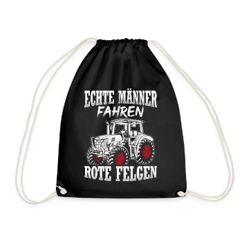 Traktor Landwirt Geschenk Landwirtschaft Bauer Tra - Turnbeutel - Schwarz - Vorne