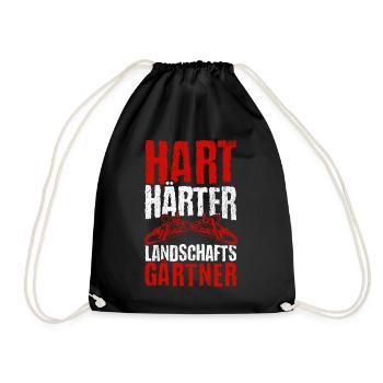 Hart Härter Landschaftsgärtner Gartenarbeit Gesche - Turnbeutel - Schwarz - Vorne