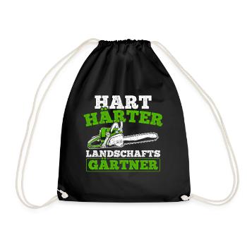 Hart Härter Landschaftsgärtner Gartenarbeit Gesche - Turnbeutel - Schwarz - Vorne
