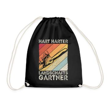 Hart Härter Landschaftsgärtner Gartenarbeit Gesche - Turnbeutel - Schwarz - Vorne