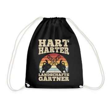 Hart Härter Landschaftsgärtner Gartenarbeit Gesche - Turnbeutel - Schwarz - Vorne