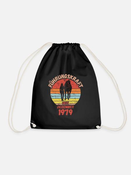 Führungskraft Reiten Geburtstag Dezember 1979 - Turnbeutel - Schwarz