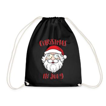 Christmas In July Santa Claus Sunglasses Summer - Drawstring Bag - black - Front