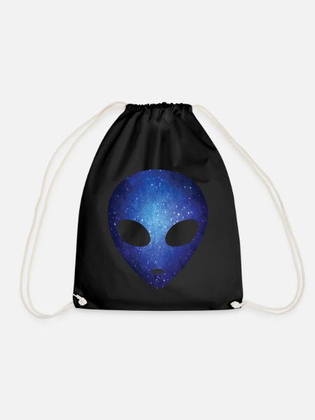 Psychedelic Alien Head Kosmische Galaxie Weltraum - Turnbeutel - Schwarz