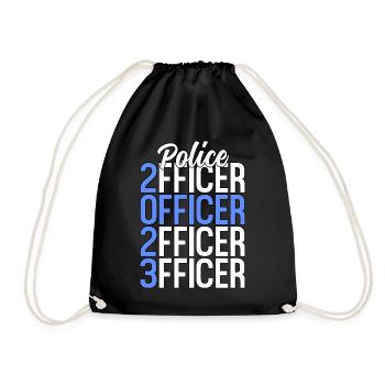 Stolzer Polizist Akademie Abschluss Thin Blue - Turnbeutel - Schwarz - Vorne
