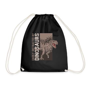 Facilement distrait par les dinosaures drôles de T-Rex - Sac de sport léger - noir - Devant
