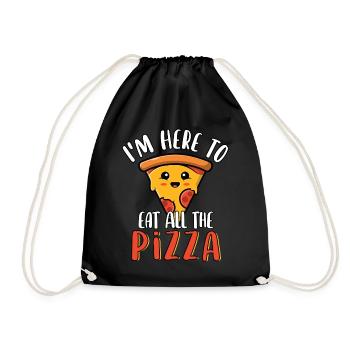Je suis ici pour manger toute la tranche de pizza mignonne drôle - Sac de sport léger - noir - Devant