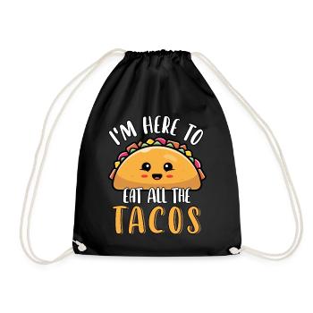 Je suis ici pour manger tous les tacos mignons drôles de - Sac de sport léger - noir - Devant