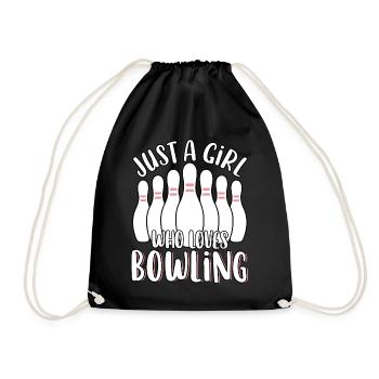 Just A Girl Who Loves Bowling Cute Women's - Drawstring Bag - black - Front