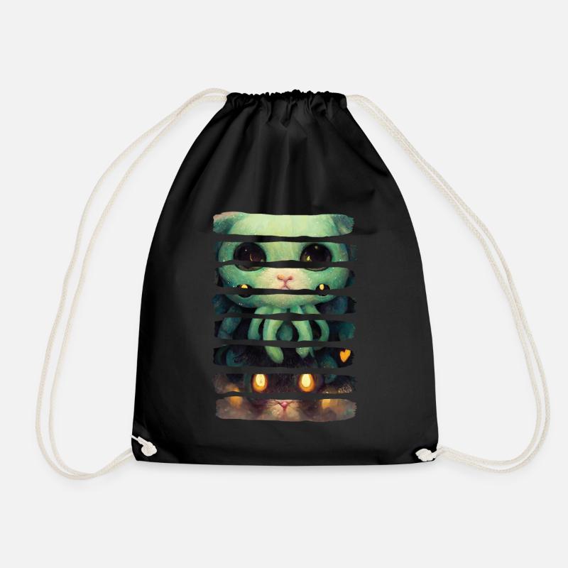 Niedliche Cthulhu Cathulhu Lustige Lovecraft Horror Katze - Turnbeutel - Schwarz