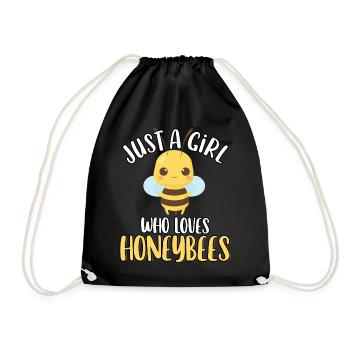 Just A Girl Who Loves Honeybees Cute Funny - Drawstring Bag - black - Front