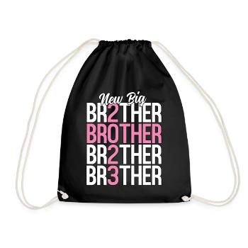 New Big Brother 2023 Pink Sibling Pregnancy - Drawstring Bag - black - Front