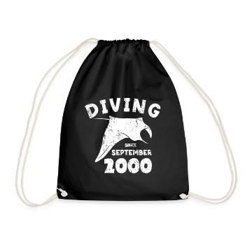 Anniversaire du plongeur - Plongée depuis septembre 2000 - Sac de sport léger - noir - Devant