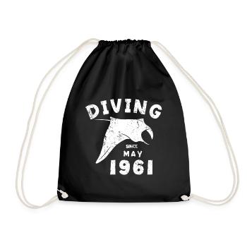 Anniversaire du plongeur - Plongée depuis mai 1961 - Sac de sport léger - noir - Devant