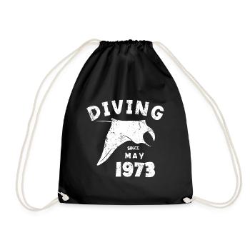 Anniversaire du plongeur - Plongée depuis mai 1973 - Sac de sport léger - noir - Devant
