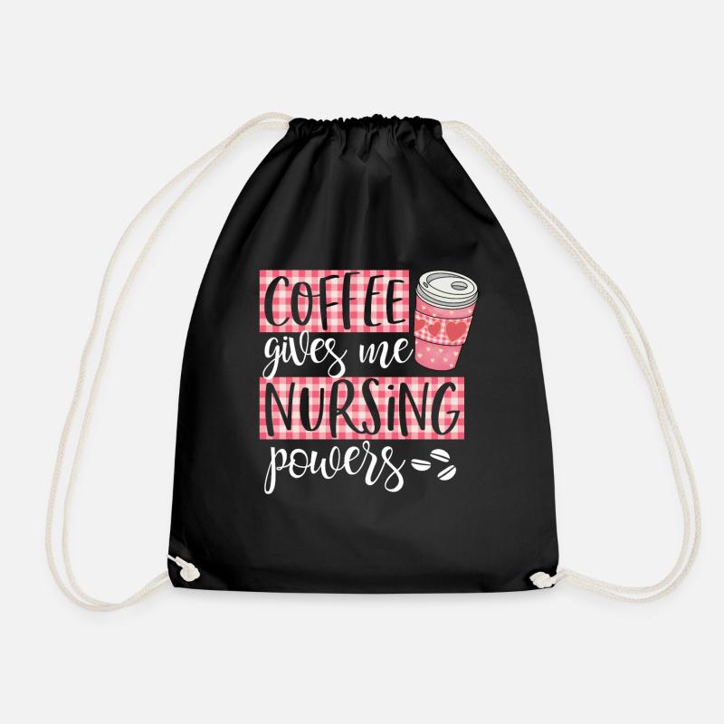 Kaffee gibt mir stillende Kräfte Süßer lustiger Kaffee - Turnbeutel - Schwarz