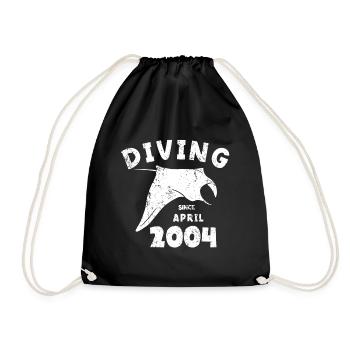 Anniversaire du plongeur - Plongée depuis avril 2004 - Sac de sport léger - noir - Devant