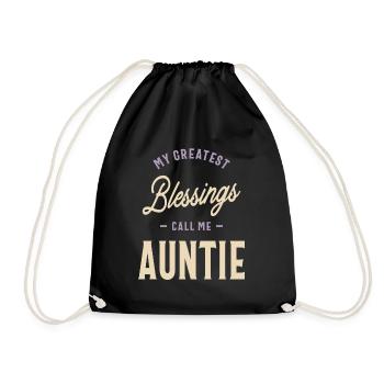 Funny Auntie - Drawstring Bag - black - Front