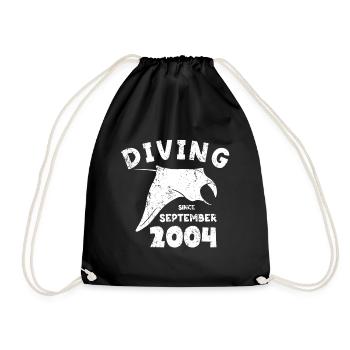 Anniversaire du plongeur - Plongée depuis septembre 2004 - Sac de sport léger - noir - Devant