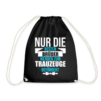 Trauzeuge Hochzeit Heirat JGA Party Bester Bro Bru - Turnbeutel - Schwarz - Vorne